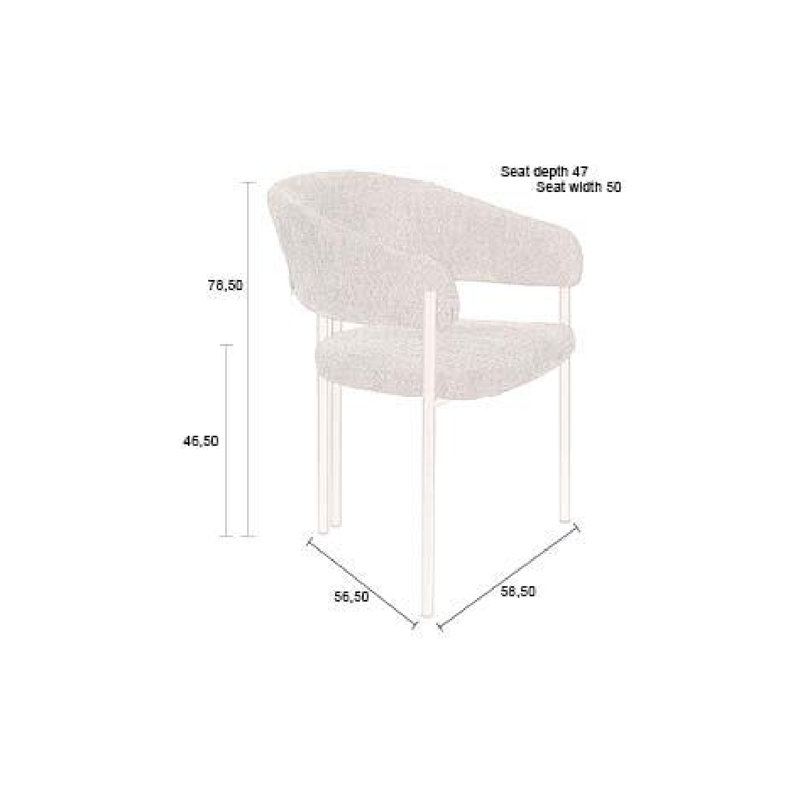 Dining Chair Upholstered Arm Chair, Beige