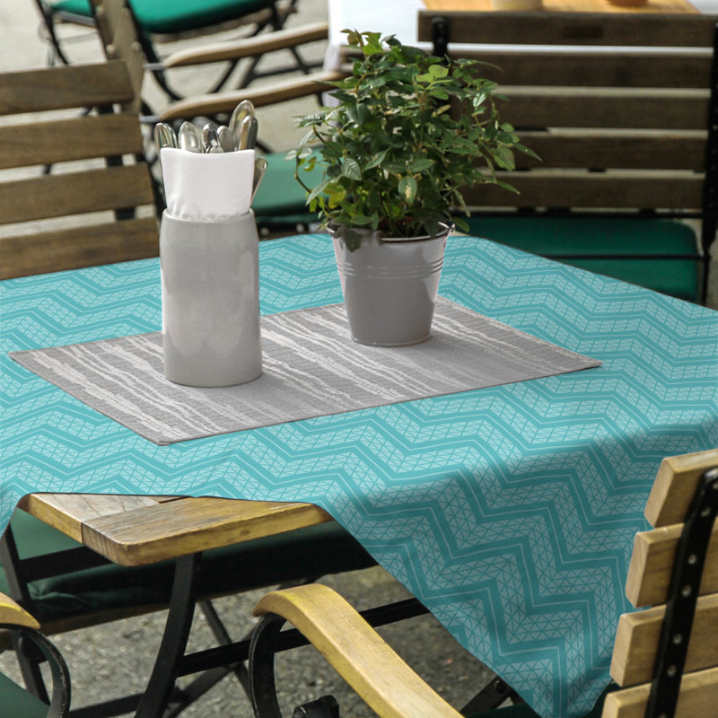 Nappe à chevrons à la main classic Stephenie, Bleu sarcelle