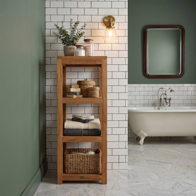 Owensville Teak Bathroom Shelves