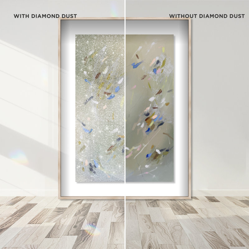 Spontaneous Trace Shadowbox Abstract Print by Oliver Gal, Black Frame, 10 x 15, Natural Oak Shadowbox, 31.5"H x 46.5"W
