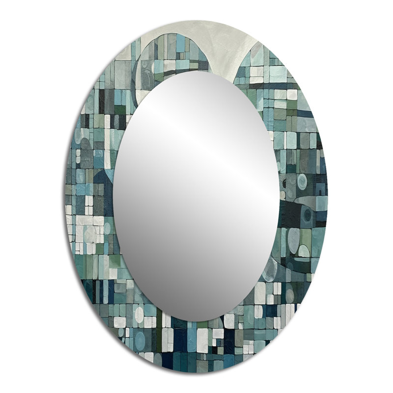 Miroir mural bleu et vert Bohemian Medley, 40 po x 30 po