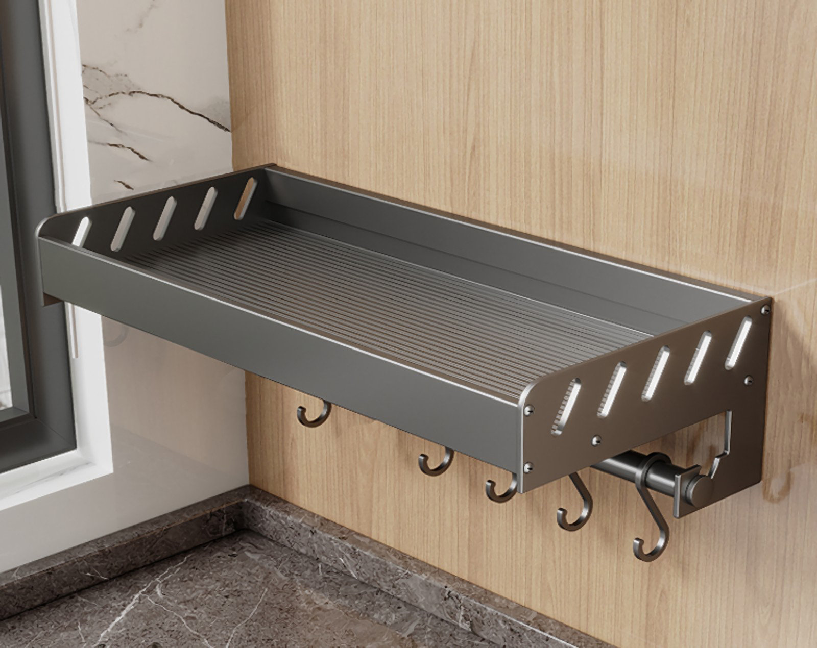 Ivy Bronx Wall-Mounted Multi-Functional Kitchen Spice Rack - Versatile ...