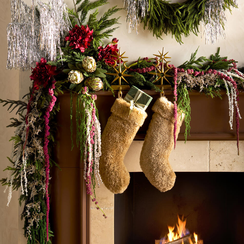 Hanging Ice Floral Stems, White