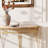 35.4'' Half Moon Metal Sofa Console Table with Ornate Scroll Legs