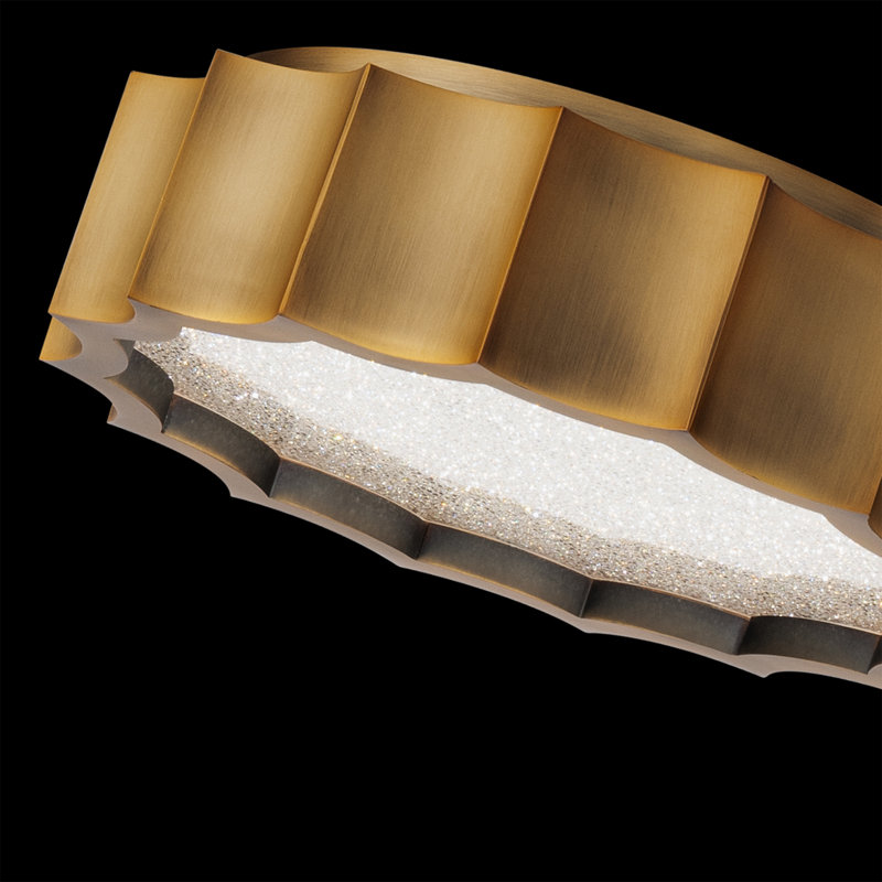 Tarte 1 Light Crystal LED Flush Mount, Aged Brass
