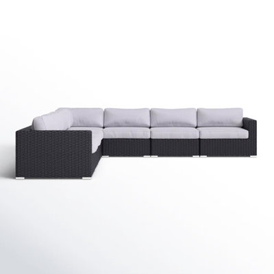 Outdoor Patio Conversation With 122'' Wide Sectional - Soft Seat Cushions 7 Back