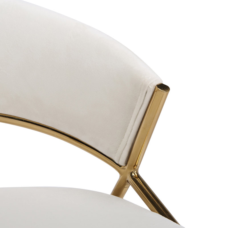 Tabouret de comptoir pivotant Lakyia, Crème