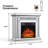 31.5'' W Small Electric Fireplace with Silver Mirrored Mantel, Crushed Diamonds inlay-1307773882