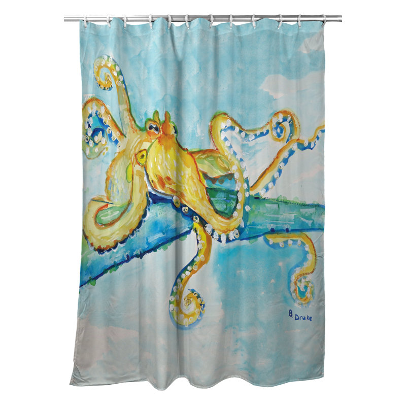 Rideau de douche simple Octopus