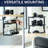 VIVO Black Corner Clamp-on 17" Above or Below Desk 2-Tier Shelving Organizer
