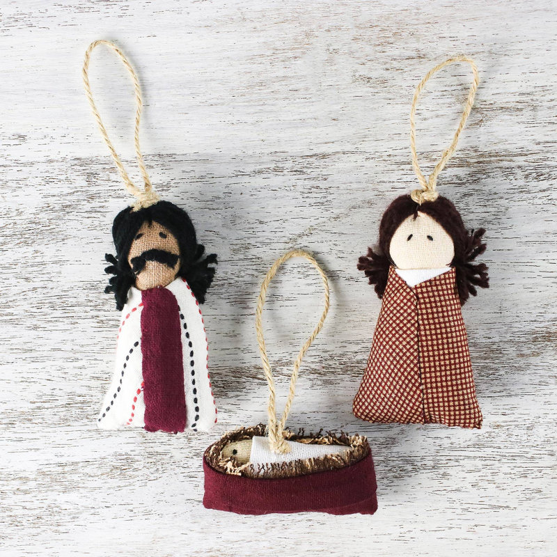 Ensemble d’ornement figurine suspendue 2 pièces country crèche