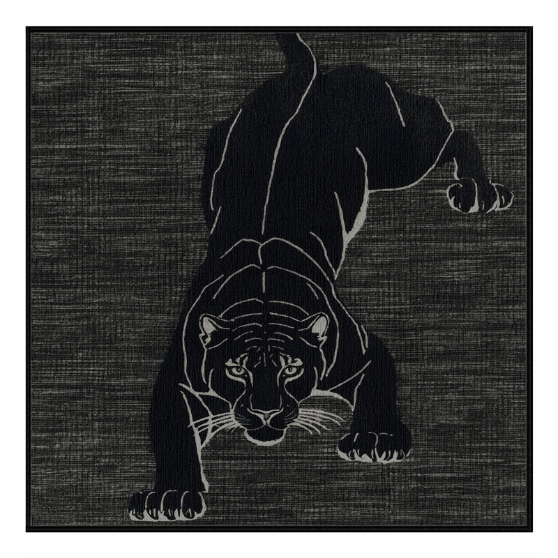  Tapis noir lavable Jaguar Big Cats, Carré 5 pi