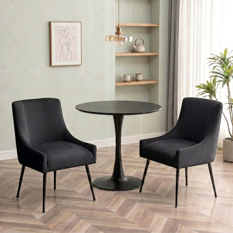 Chaise d'appoint Dinnington, Noir, noir, noir, noir