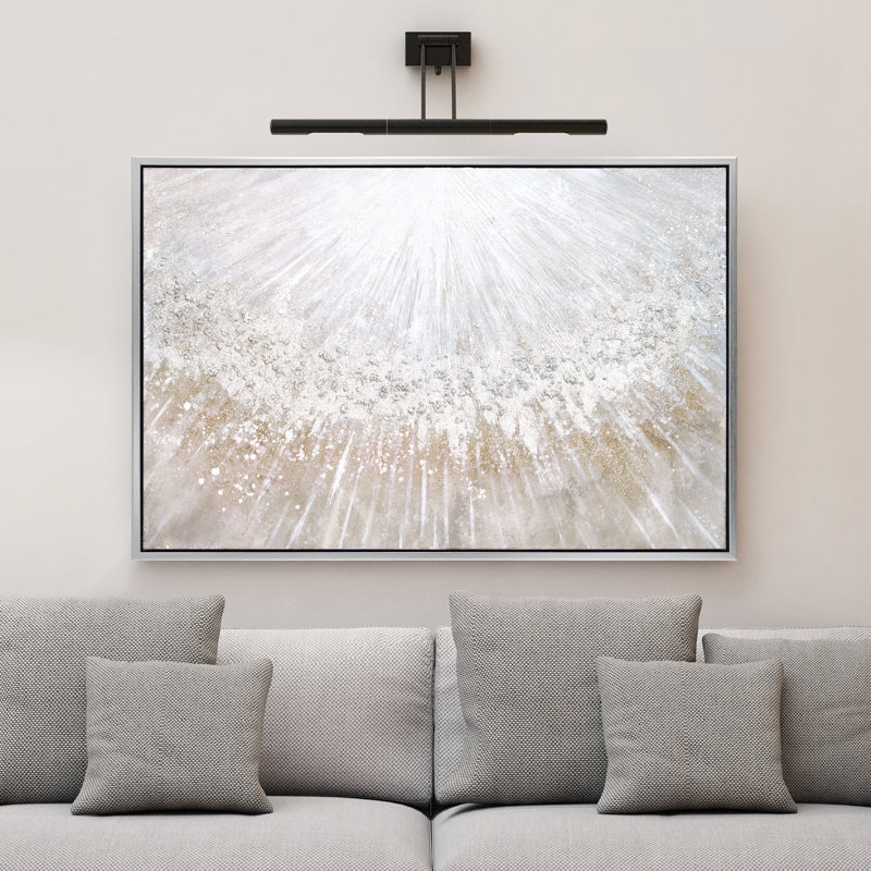 Silver Pellets Textured Glitter Hand Painted Canvas Wall Art with Silver Foil by Martin Edwards