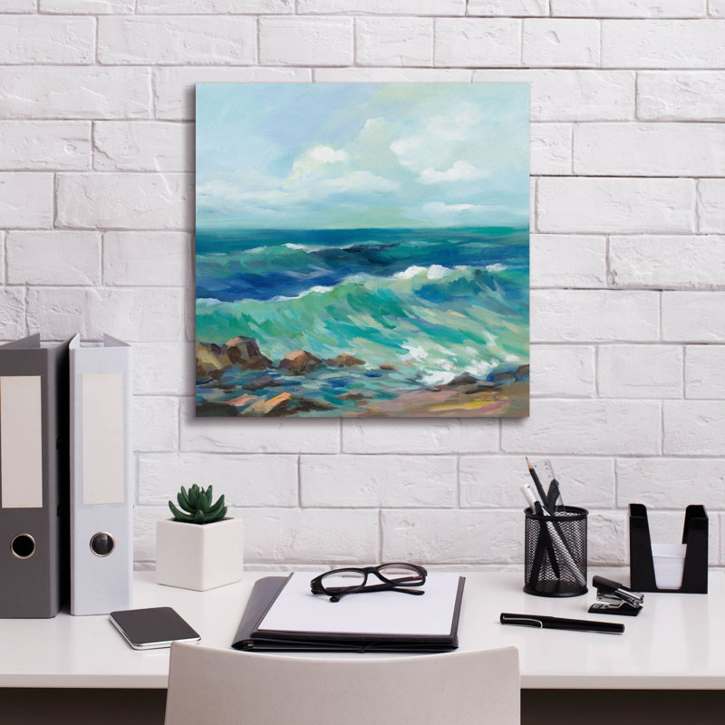 «Rocky Beach» par Silvia Vassileva, art mural sur toile, H 18 po x l 18 po