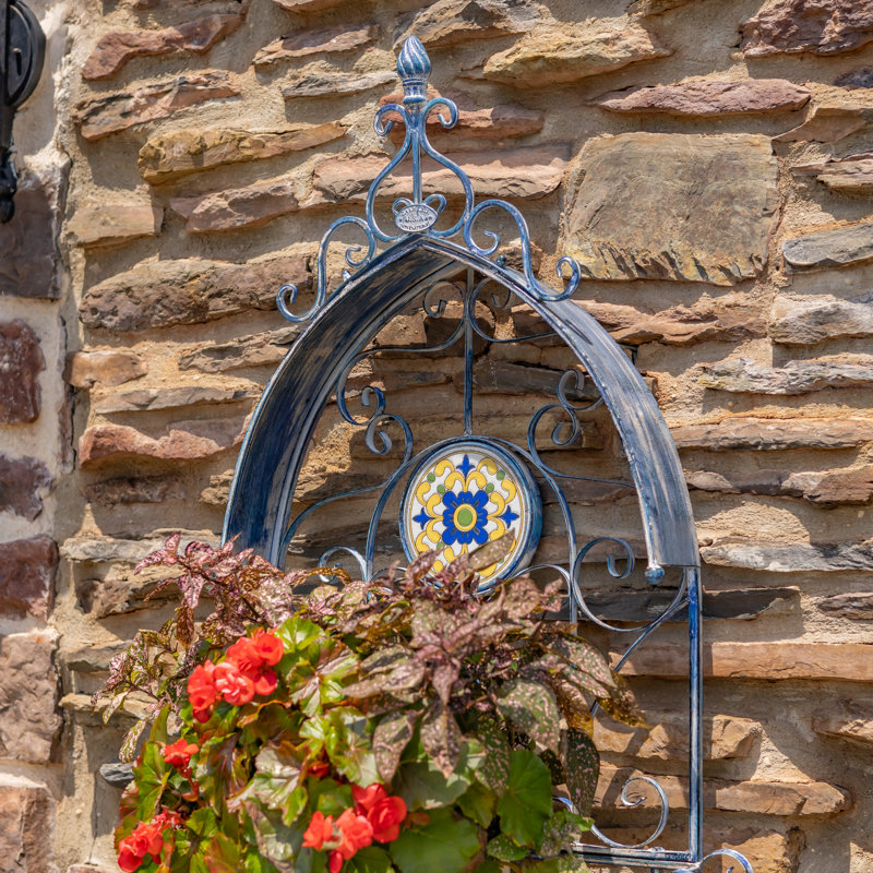 Piazza Iron & Mosaic Hanging Wall Planter