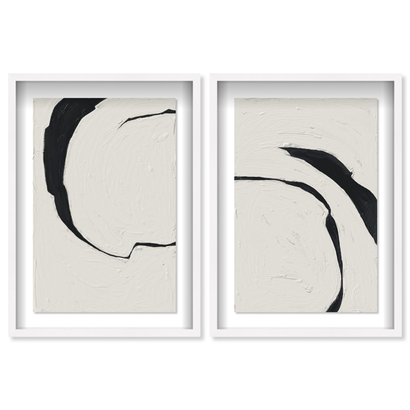 Positive Spaces Set by Oliver Gal, 55.5" H x 37.5" W, White Shadowbox