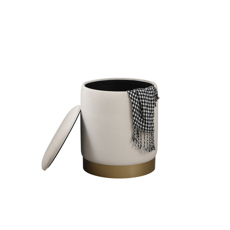 Kiro Upholstered Ottoman, Beige