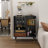 Modern Coffee Bar Cabinet with Wine Glass Rack and Storage Drawer-1137839380