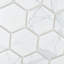 Carreau de mosaïque en porcelaine à aspect hexagonal 3 po x 3 po Statuario