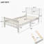 Wood Platform Bed Twin Bed Frame Panel Bed Mattress Foundation Sleigh Bed with Headboard/Footboard/Wood Slat Support,White-712851108