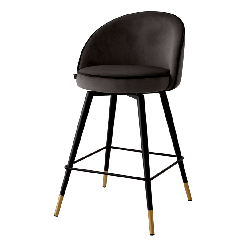 Tabouret pivotant Cooper, Roche gris foncé, Tabouret de comptoir (siège d'une hauteur de 26,3