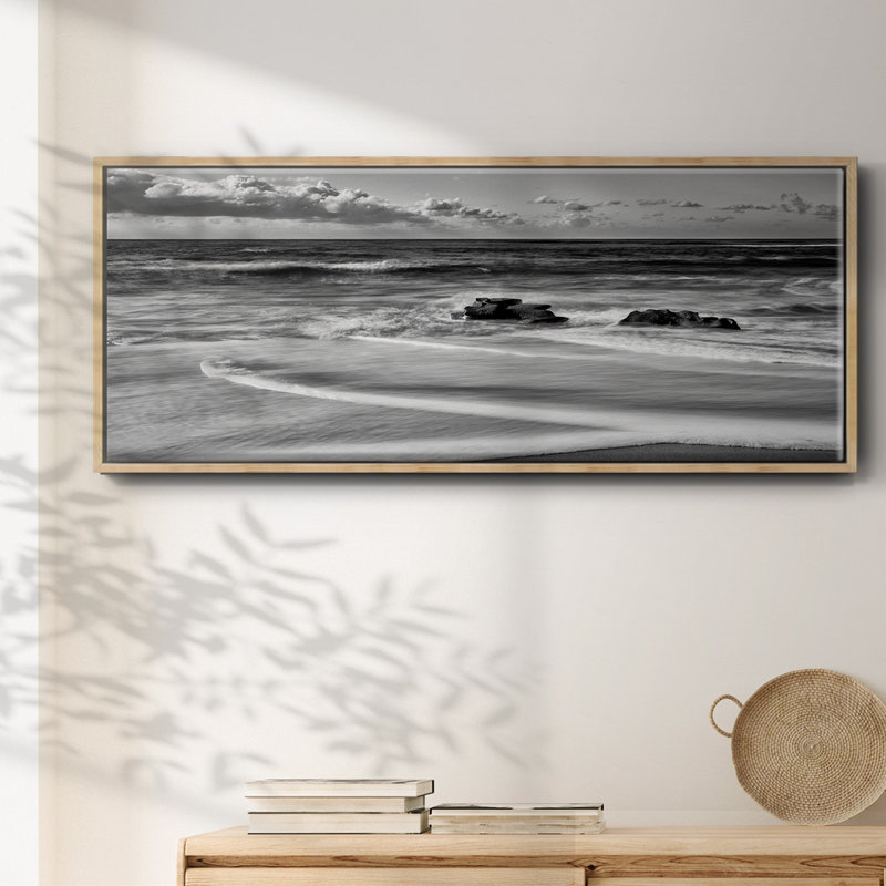 Whispering Sands Beach- Framed Canvas, 12" H x 30" W