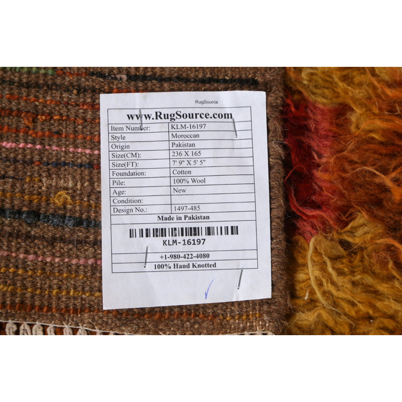One-of-a-Kind Rectangle 5'5'' X 7'9'' New Age Wool Area Rug in