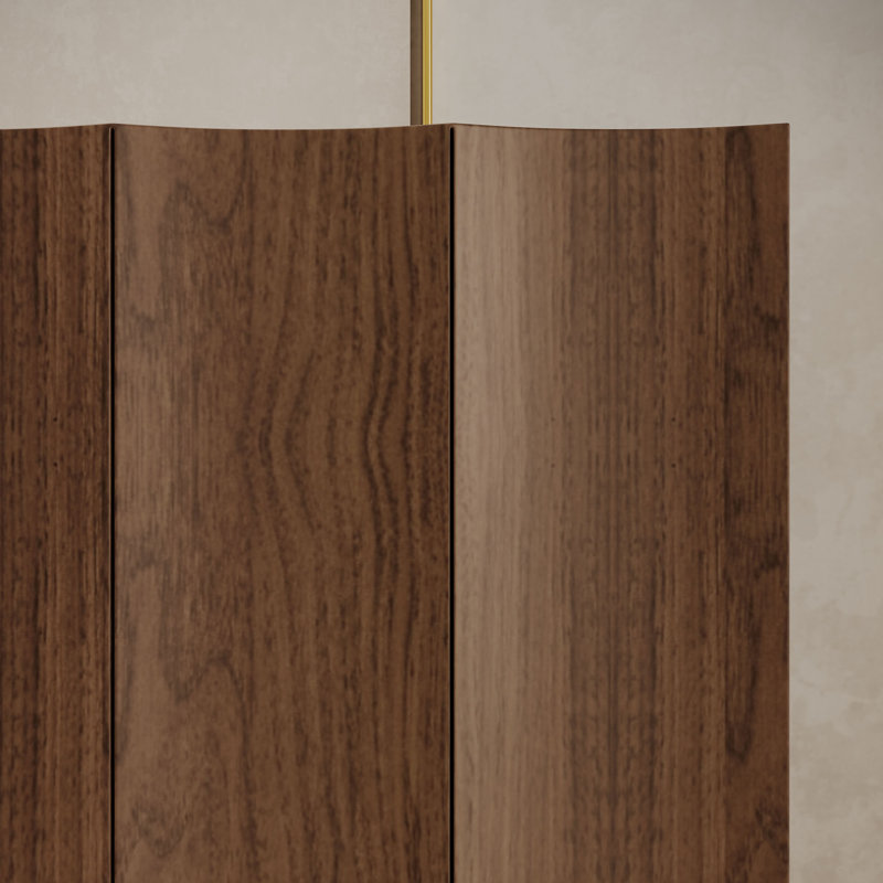 Armoire d'appoint moderne cannelée en noyer chaud 31 po Albert, Noyer chaud
