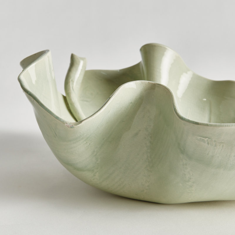 Villa Ceramic Decorative Tray, Large, Green