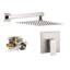 Square Pressure Balanced Complete Shower System With Rough-in Valve（black/brush Nickel/chrome/brush Gold ）-57153143