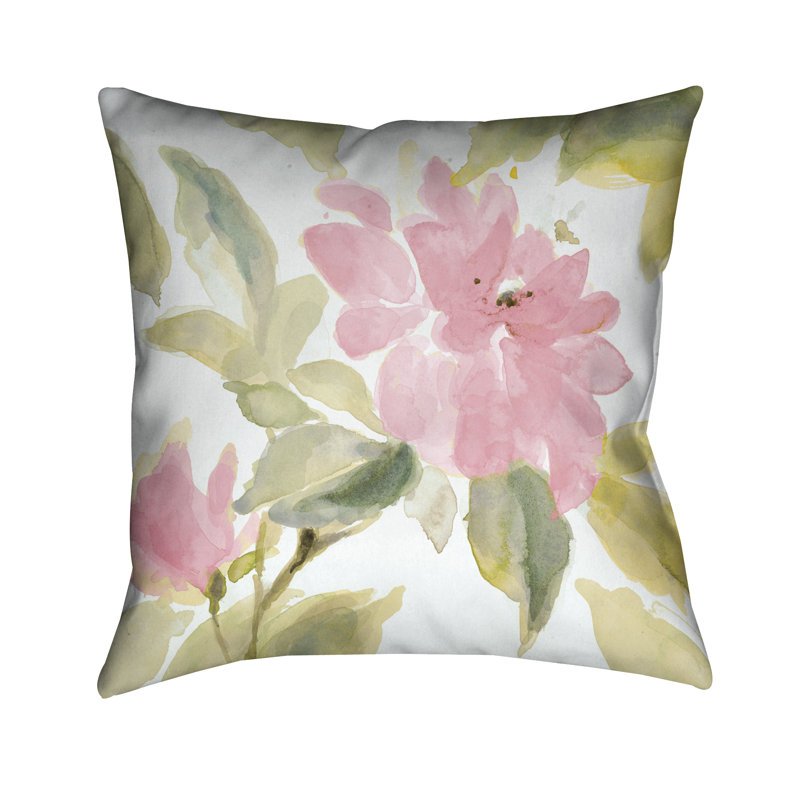 Pink Blooms Floral Throw Pillow