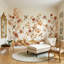 Papier peint aquarelle, branches florales, oiseaux, décoration murale amovible-1114798464-1114798479