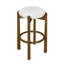 Ensemble de 4 tabourets d'intérieur revêtus de bois, finition noyer foncé et revêtement ivoire-1790486668