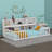 Dorulet Floor Bed With Side Bookcase,Shelves,Guardrails-1351811393-1351811392