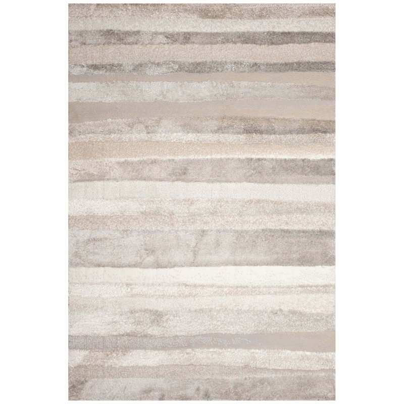Machine Woven Polyester Area Rug in Beige, Rectangle 3'3" x 4'11"