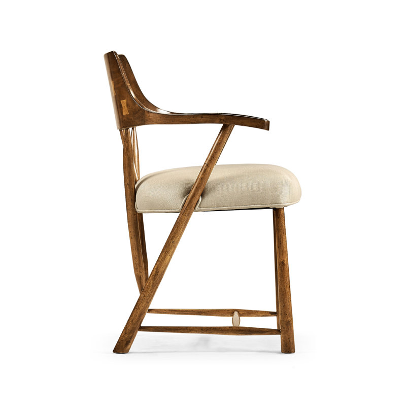 Casually Country Arm Chair, Tan, Medium Walnut