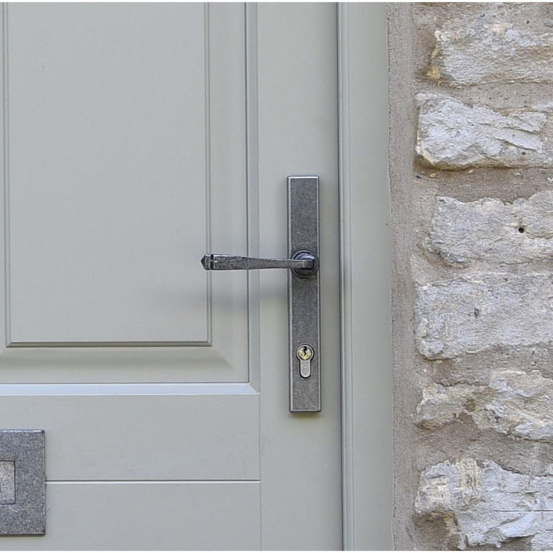 Avon Lock Door Handle Kit, Pewter Patina