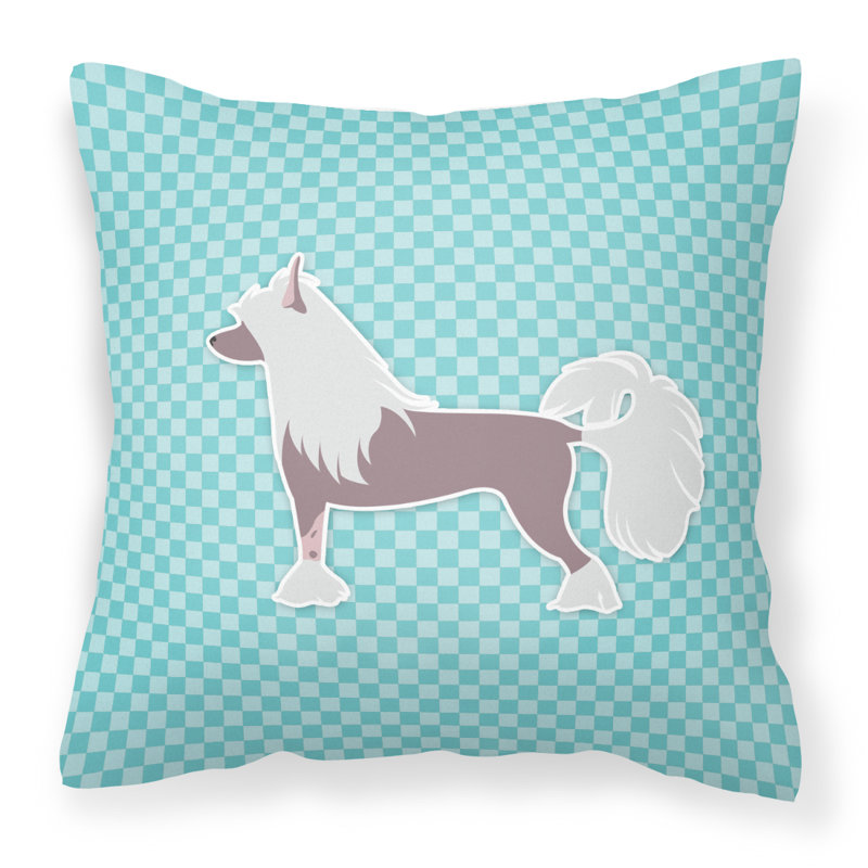 Coussin intérieur/extérieur à crête chinoise, Bleu, H 18 po x l 18 po x P 3 po