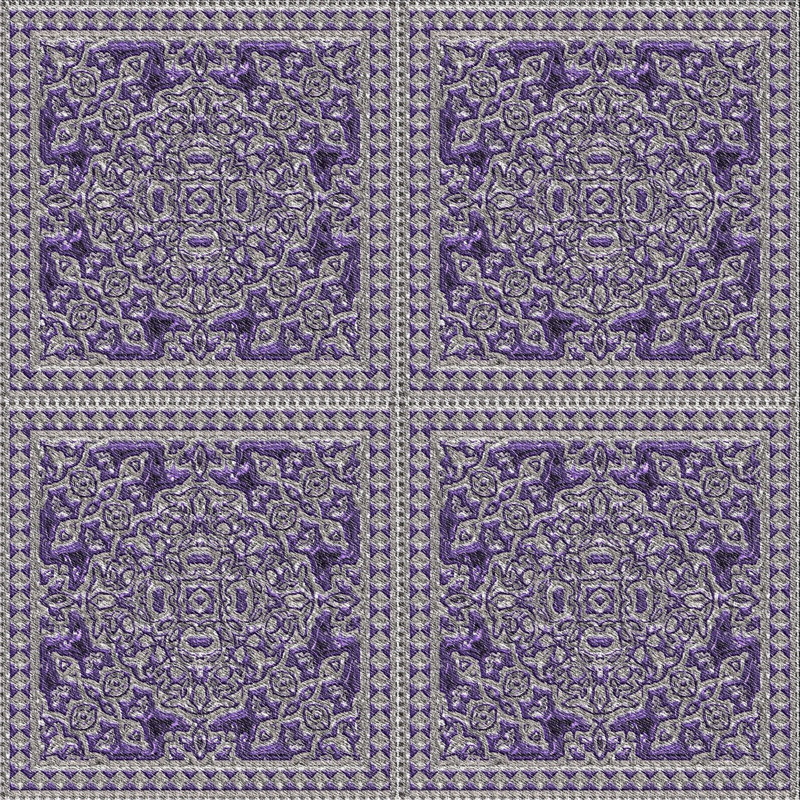 Mauve Tapis décoratif, Carré 8 pi