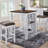 3 Pieces Dining Table Set, Dining Table With Storage Space And Two Stools