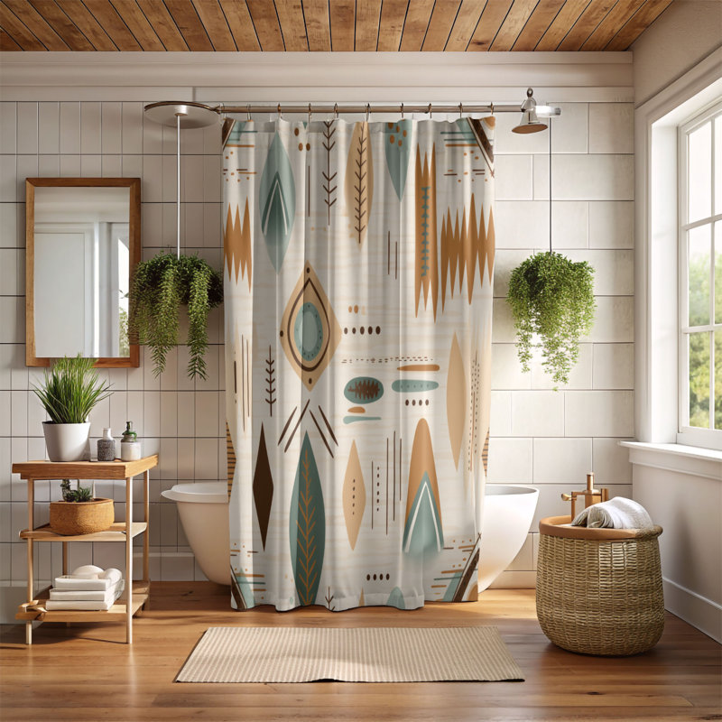 Rideau de douche Boho Harmony - Premium, H 74 po x l 71 po