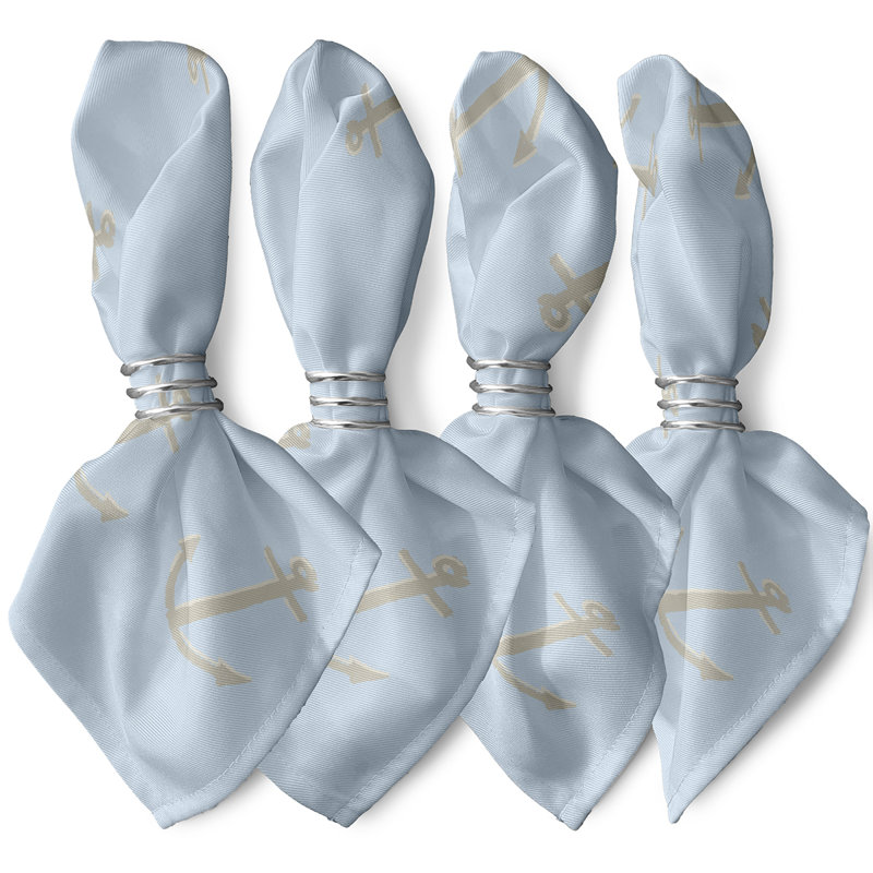 Ensemble de serviettes 4 pièces Wimer Coastal, L 18 po x L 18 po, Ivoire