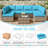 Outdoor 5" Replacement Cushion Set Seat/Back Cushions (Set Of 6 Cushions, 6 Backrests, 2 Corner Cushions)-Cushion Set Only-1650688633