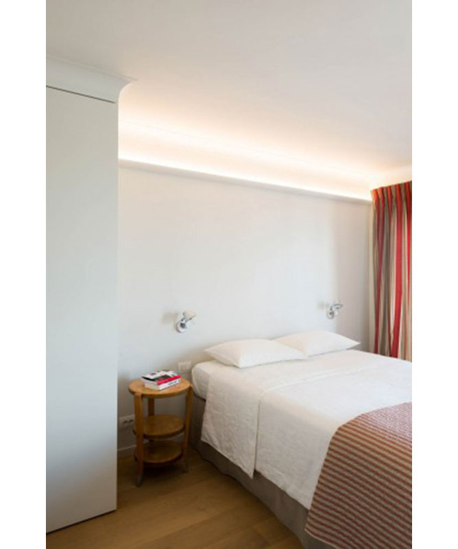 3-3/8 in x 3-3/8 in x 78-3/4 in Primed White Plain Polystyrene Crown Moulding