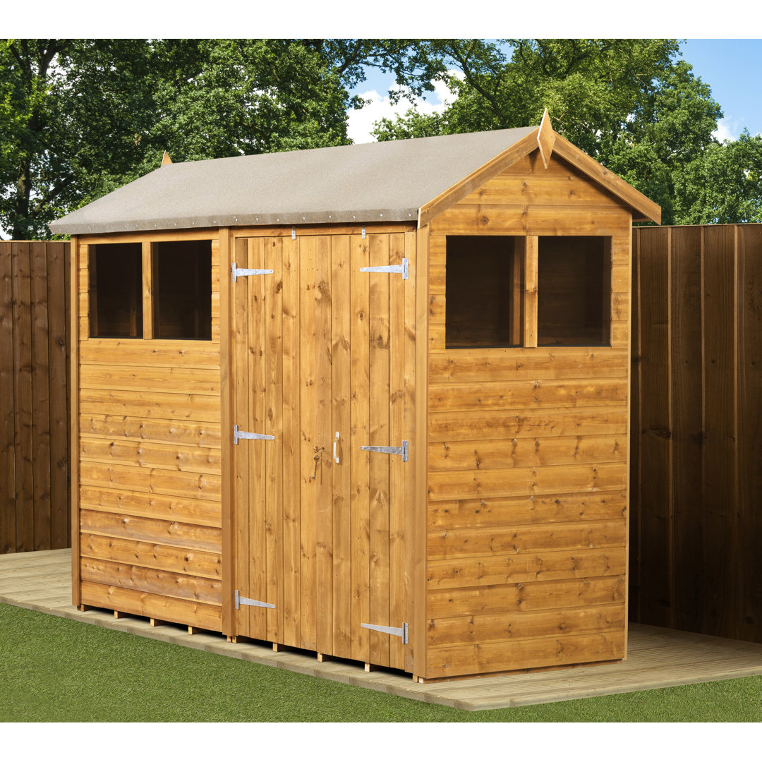 Modular Apex Garden Shed  8X4 With Windows Double Door