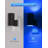 Cylinder Wall Light Black Plug-In Night Light With Light Sensor, Blue Light, Sliding Dimmer