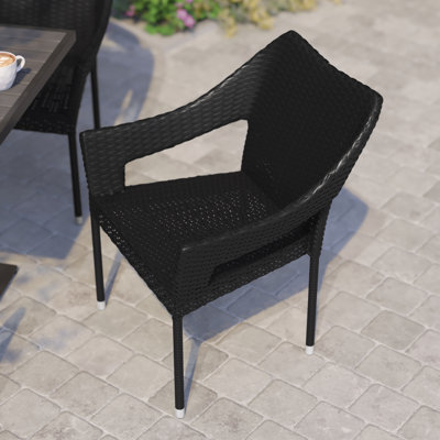 Leflore All Weather Commercial Grade PE Rattan Stacking Patio Chairs