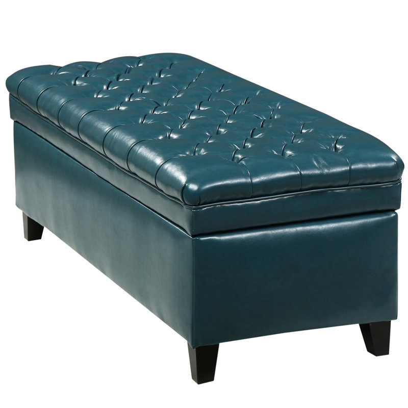 Storage - Teal Colored Pu For Storage, 49.89 In. Depth, 20.44 Width, 17.79 Height, 31.2 Lb. Heavyweight In Fabric With Compartment, D, W, H, M