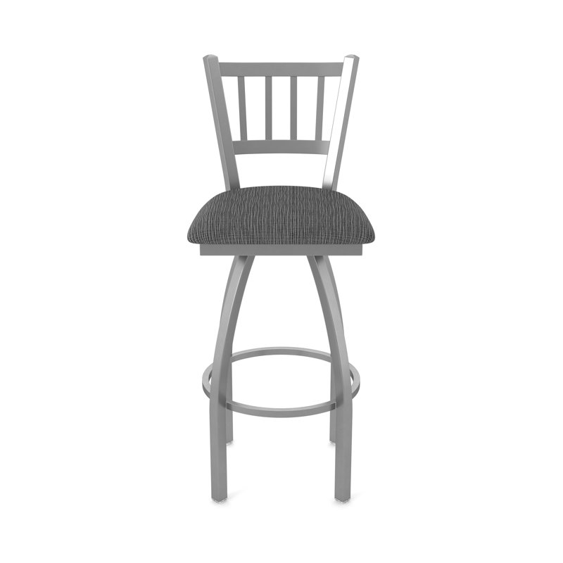 Tabouret pivotant 810 Contessa, Tissu - charbon graphique, Acier inoxydable, Très grand (siège d'une hauteur de 36 po)